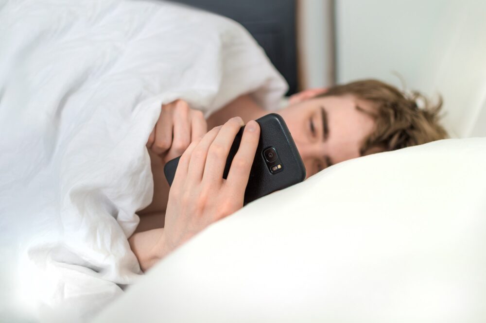 Using phone in bed